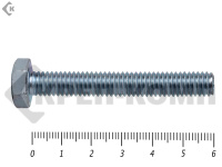 Болт полная резьба, цинк DIN933 6х 60 пр.5,8 (20шт)