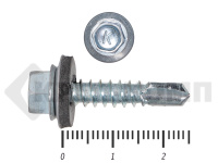 Саморез кровельный цинк, с шайбой EPDM, 5,5х 25 К КРЕП-КОМП (3000шт)