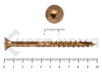 Саморезы Конструкционные, потай Torx, желтый цинк   8.0х100 мм КРЕП-КОМП (100 шт)