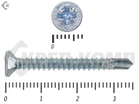 Саморез оконный со сверлом, Белый цинк, под автомат 3,9х35 Kn Фасовка (500шт)