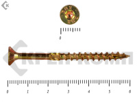 Саморезы Конструкционные, потай Torx, желтый цинк   4.5х 60 мм (20 шт) 