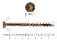 Саморезы Конструкционные, потай Torx, желтый цинк   6.0х 80 мм КРЕП-КОМП (100 шт)