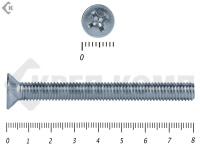 Винт потайной,цинк DIN965 5х 80 Фасовка (200шт)